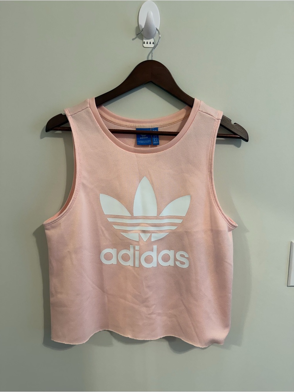 Adidas Pink Trefoil Cropped Tank Top